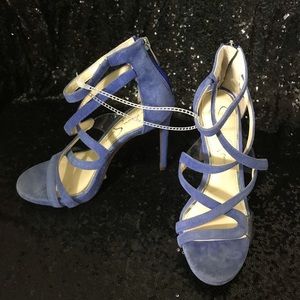 Jessica Simpson Blue Suede Sandal Heels